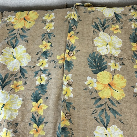 Caribbean Joe Men’s 100% Silk Hawaiian Aloha Floral Button Dress Shirt Size XL - Picture 12 of 12